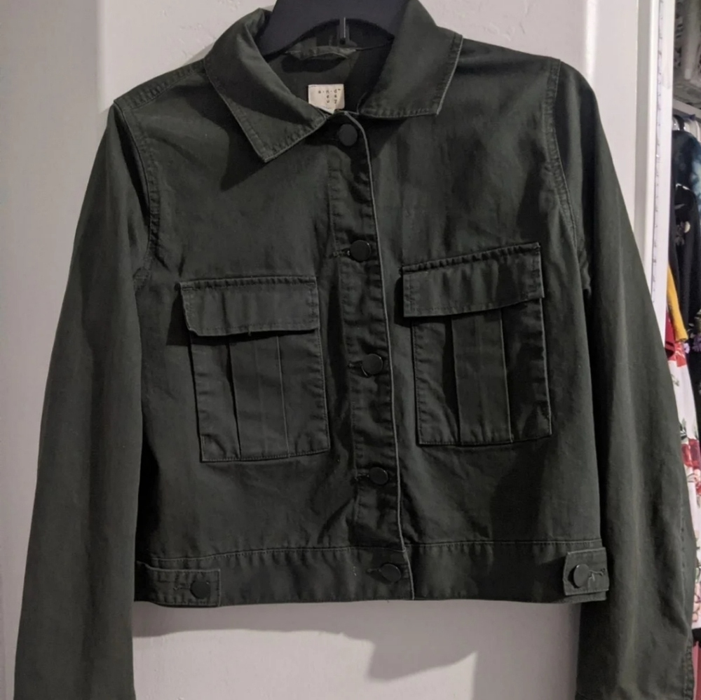 Dark Green cropped jacket